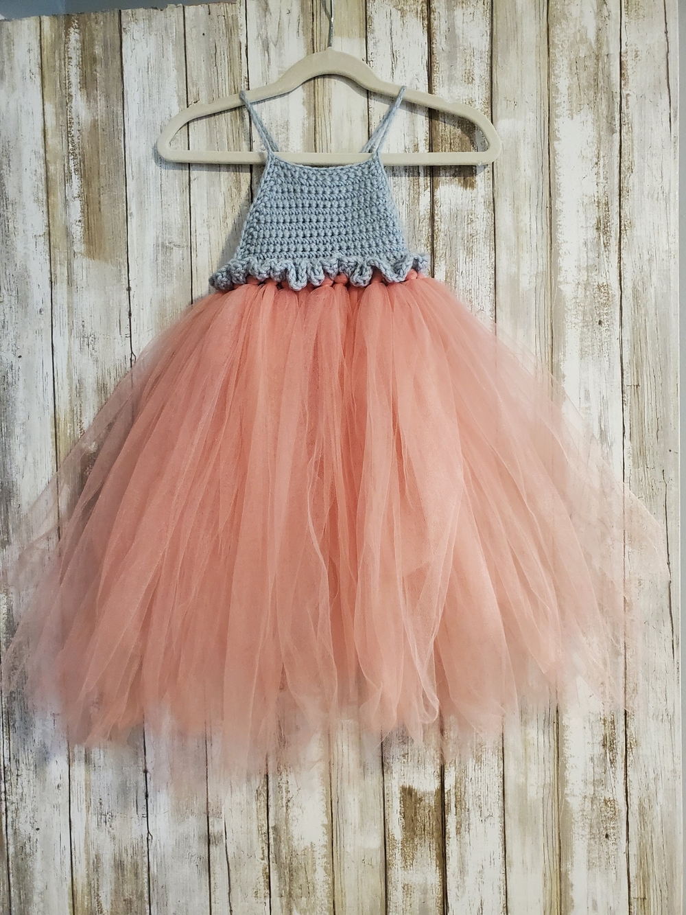 Pink And Blue Crochet Bodice Tulle Tutu Dress for Girls